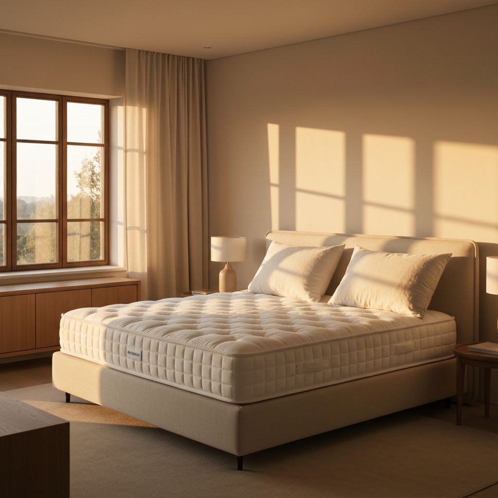 Serene bedroom with Allswell mattress in morning light